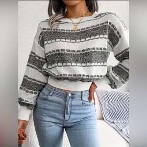 Chic Striped Black and White Women's Sweater